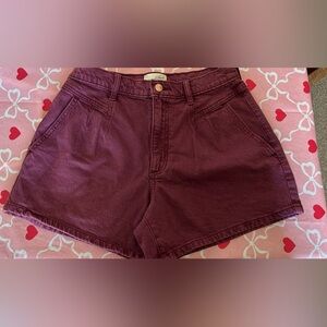 Universal Thread Maroon Women's High Rise Midi Shorts